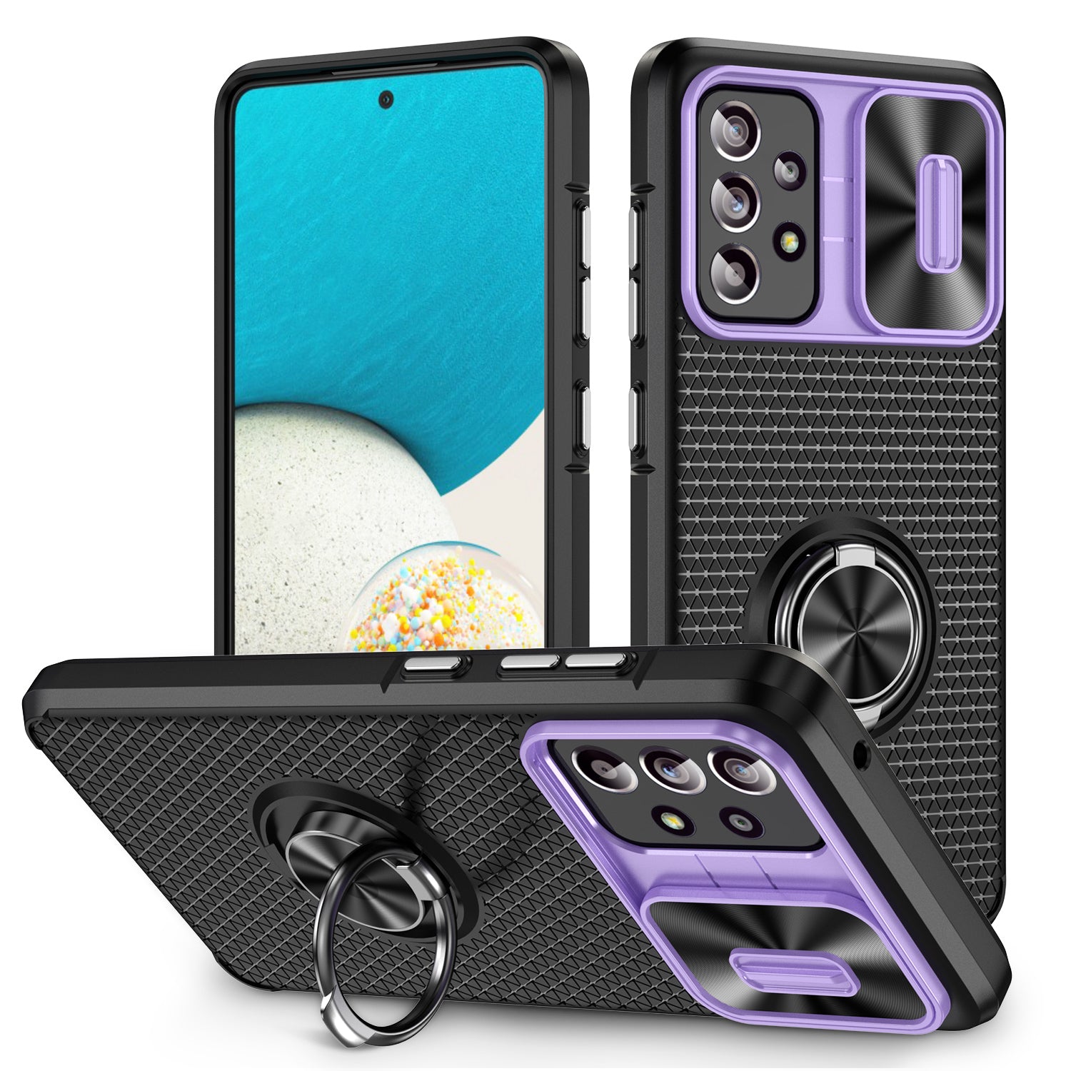 For Samsung Galaxy A52 4G / A52 5G / A52s 5G Kickstand Phone Case Slide Lens Protection PC TPU Back Cover For Samsung Galaxy A52 4G / A52 5G / A52s 5G Kickstand Phone Case Slide Lens Protection PC TPU Back Cover